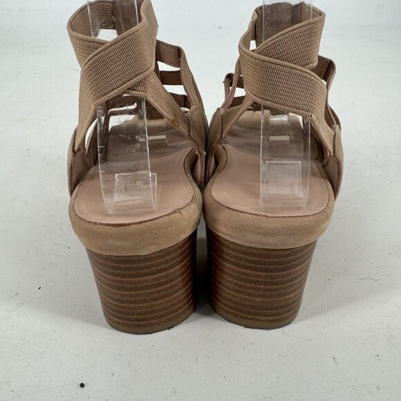 Taryn Rose Heels Women’s 7.5 tan leather strappy open toe sandals summer beach - Picture 6 of 9